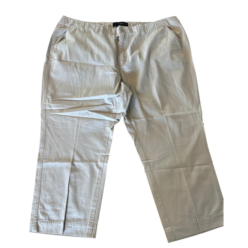 Venezia Womens Beige Cropped Pants Casual Chino Trousers‎